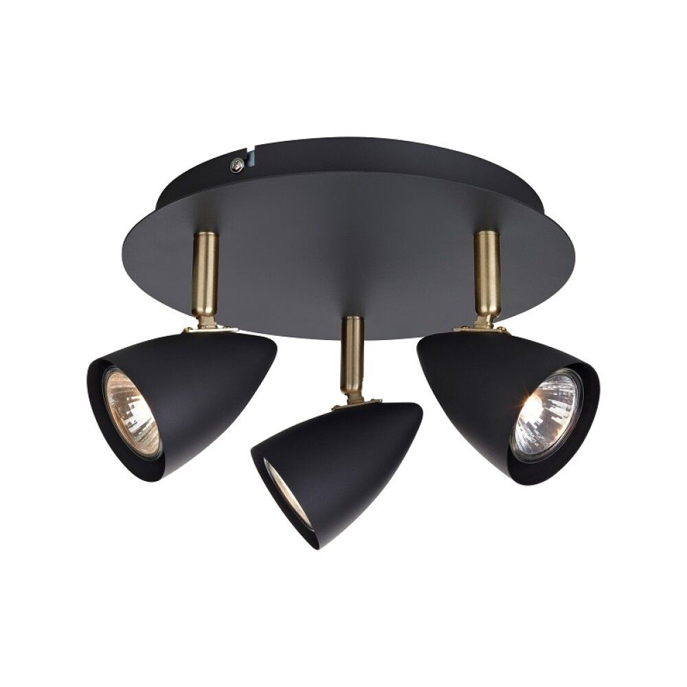 SPOTRONDELL MARKSLÖJD CIRO CEILING 3 SVART/MESSING