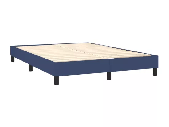 Sommier tapissier avec matelas et LED Bleu 140x190 cm Tissu