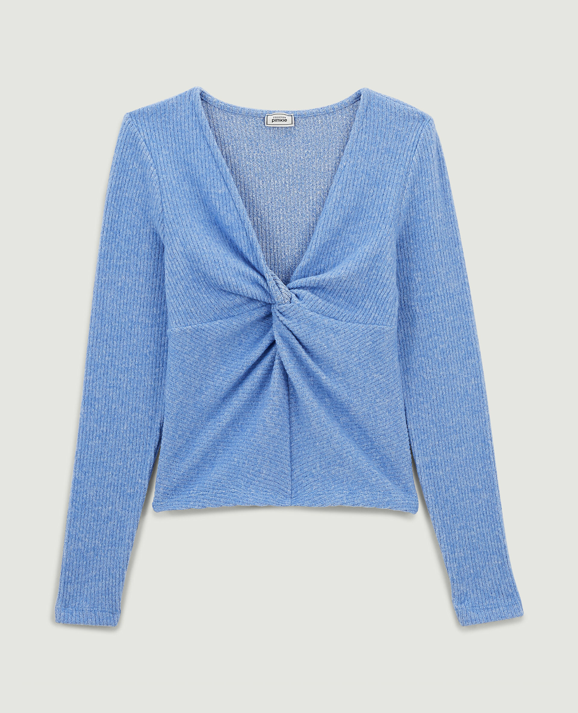 T-shirt manches longues toucher doux - Bleu