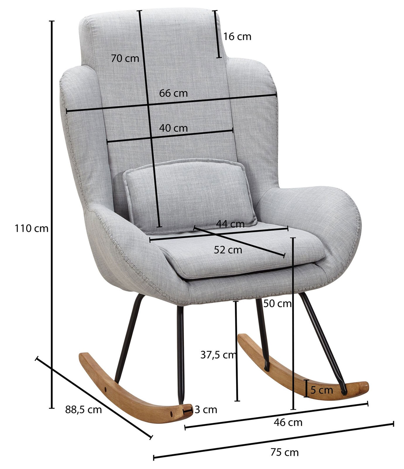 Sessel CAPRI hellgrau