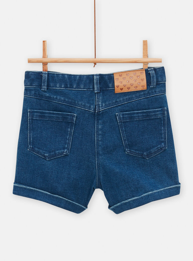 Short en jean bleu moyen pour fille