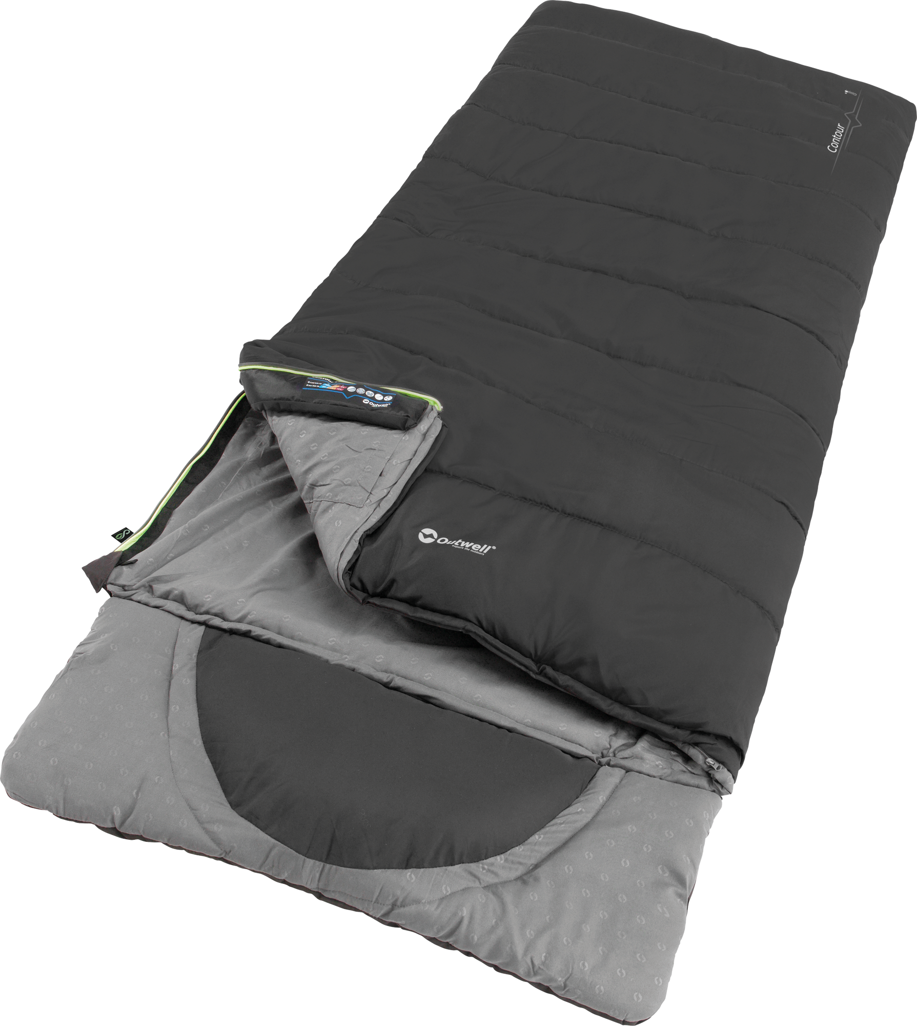 Outwell DS Contour Schlafsack 220 cm Midnight Black Reißverschluss links