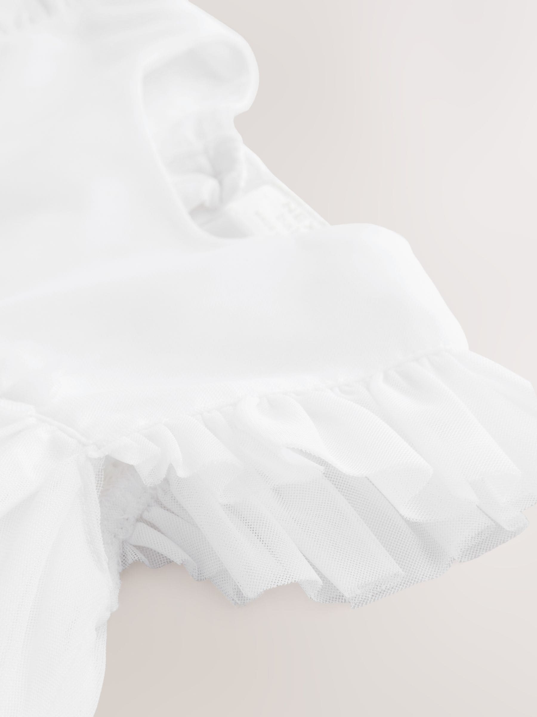 Wit - Mesh babyjurk (0mnd -2jr)