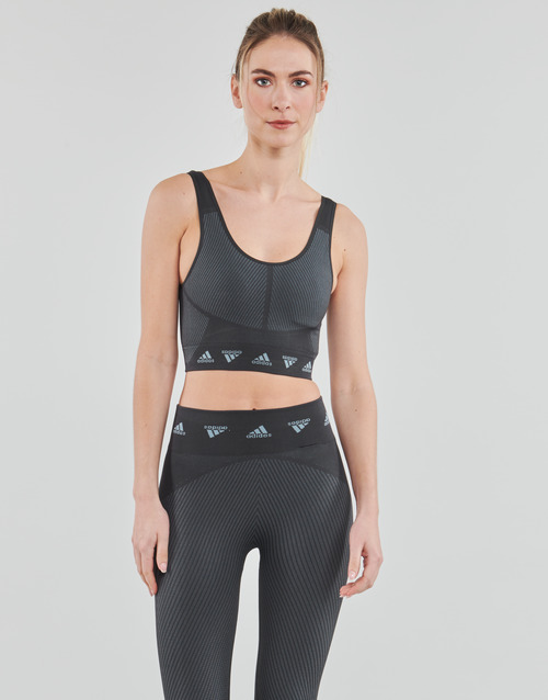 adidas Performance - STUDIO AEROKNIT BRA - LIGHT SUPPORT Magic / Gris / Carbón