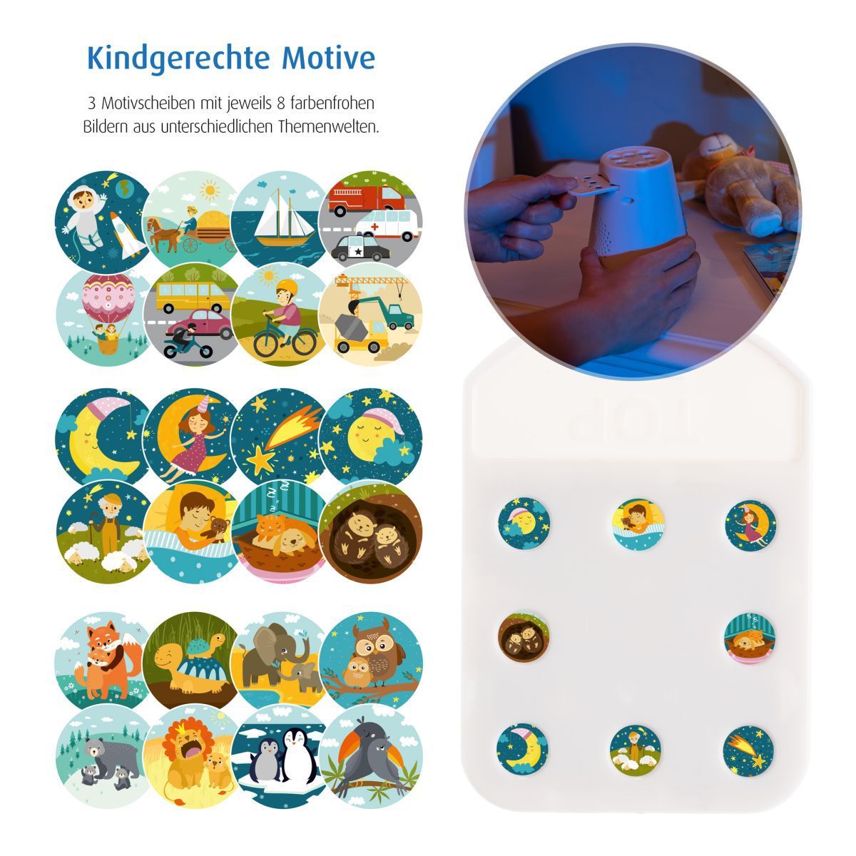 DreamBeam Motivprojektor mit Einschlafliedern und Naturgeräuschen