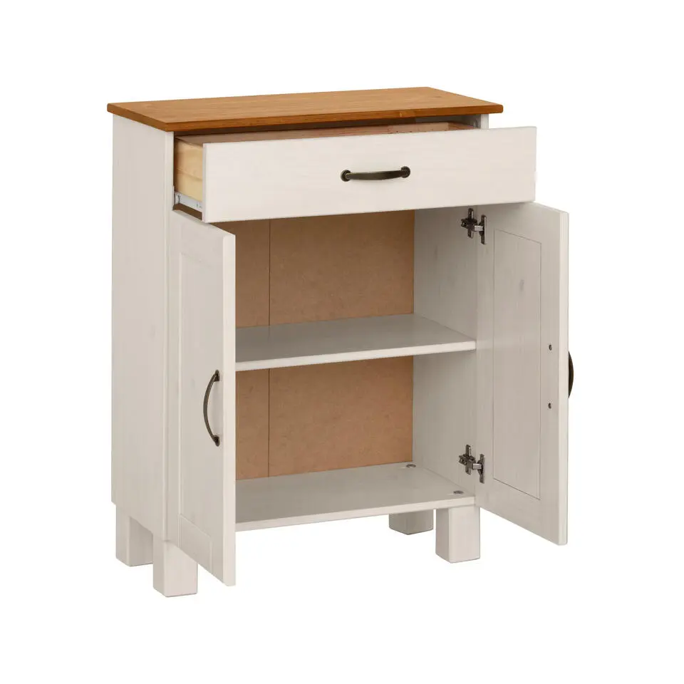 Alby - Kast met 2 deuren en 1 lade in grenen wit