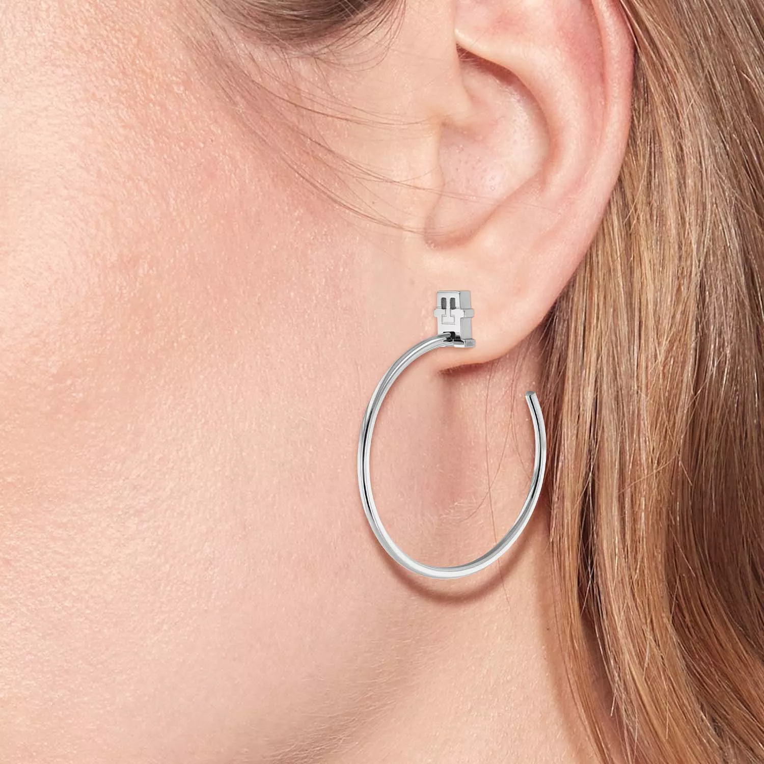 Tommy Hilfiger Monogram Hoop Øreringe Rustfrit Stål 2780727