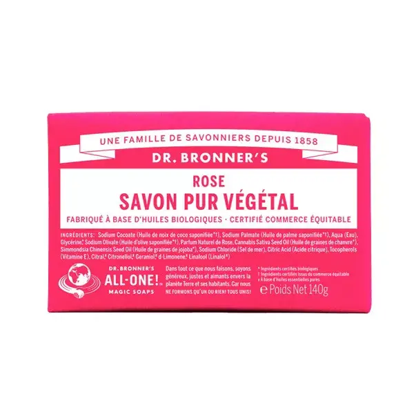 Sabonete Vegetal Puro Rosa Dr. Bronner's 140g