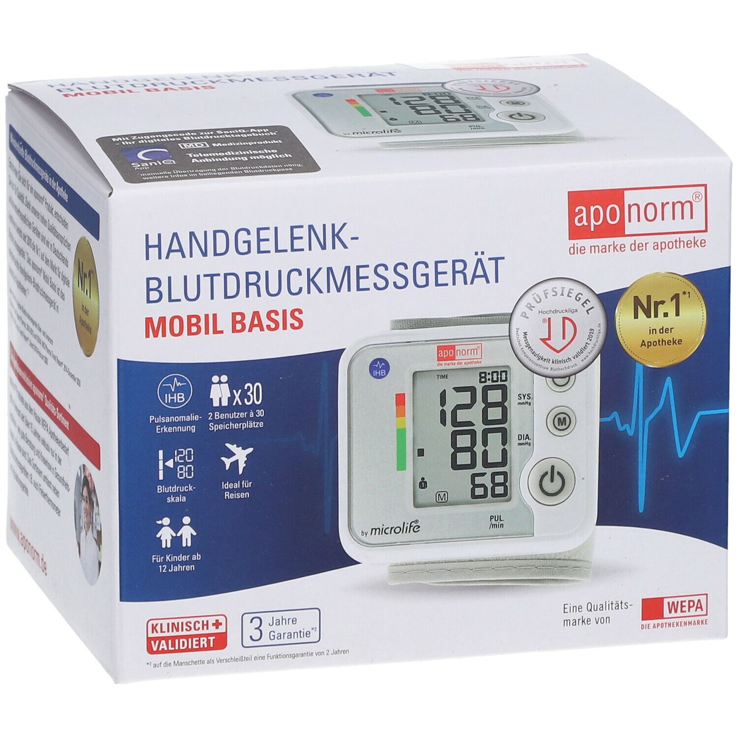 aponorm® Mobil Basis Handgelenk-Blutdruckmessgerät
