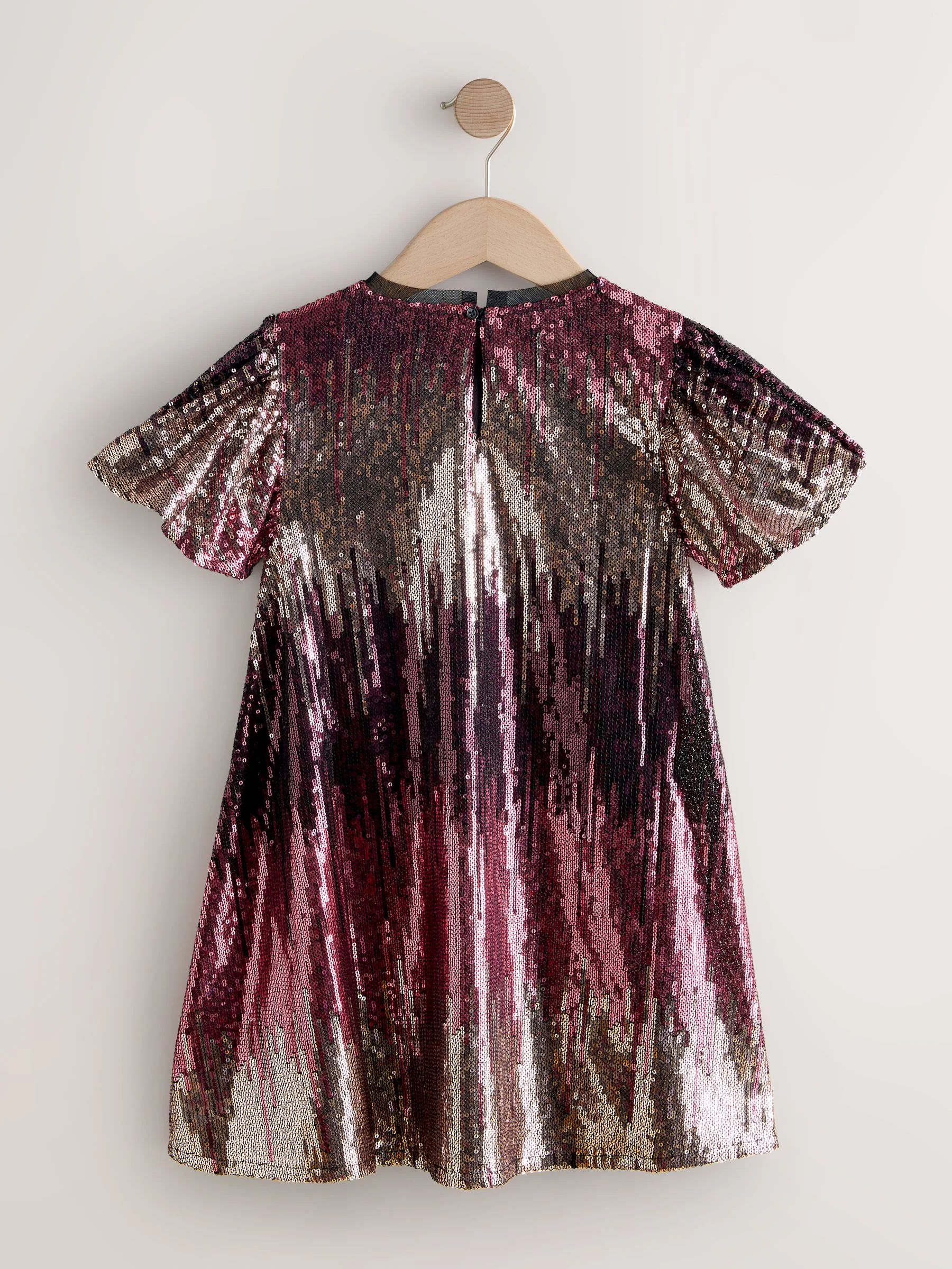 Berry Pink Ombre - Feestjurk met pailletten (3-16jr)