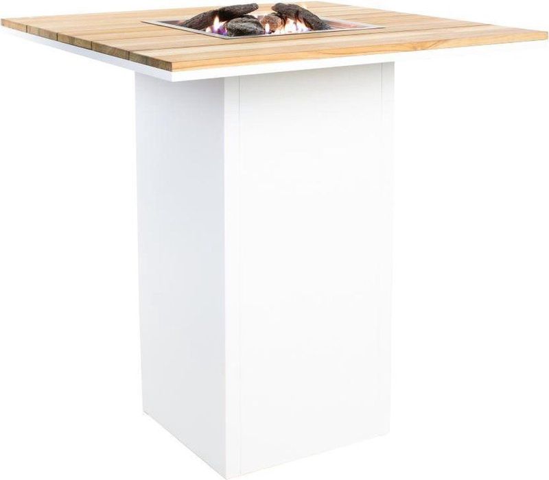 Cosiloft 100 - Bartafel - Houtkleur - Wit - Vuurtafel