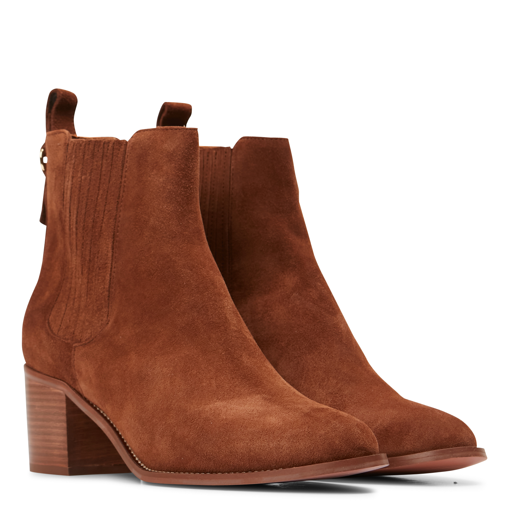 CECILIA - Bottines à talons en cuir | Marron