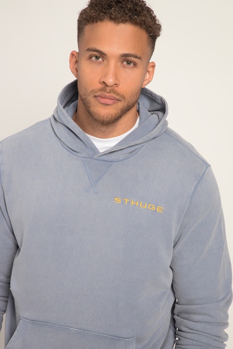 STHUGE Hoodie, Langarm, acid washed, Kapuze, Rückenprint, bis 8 XL