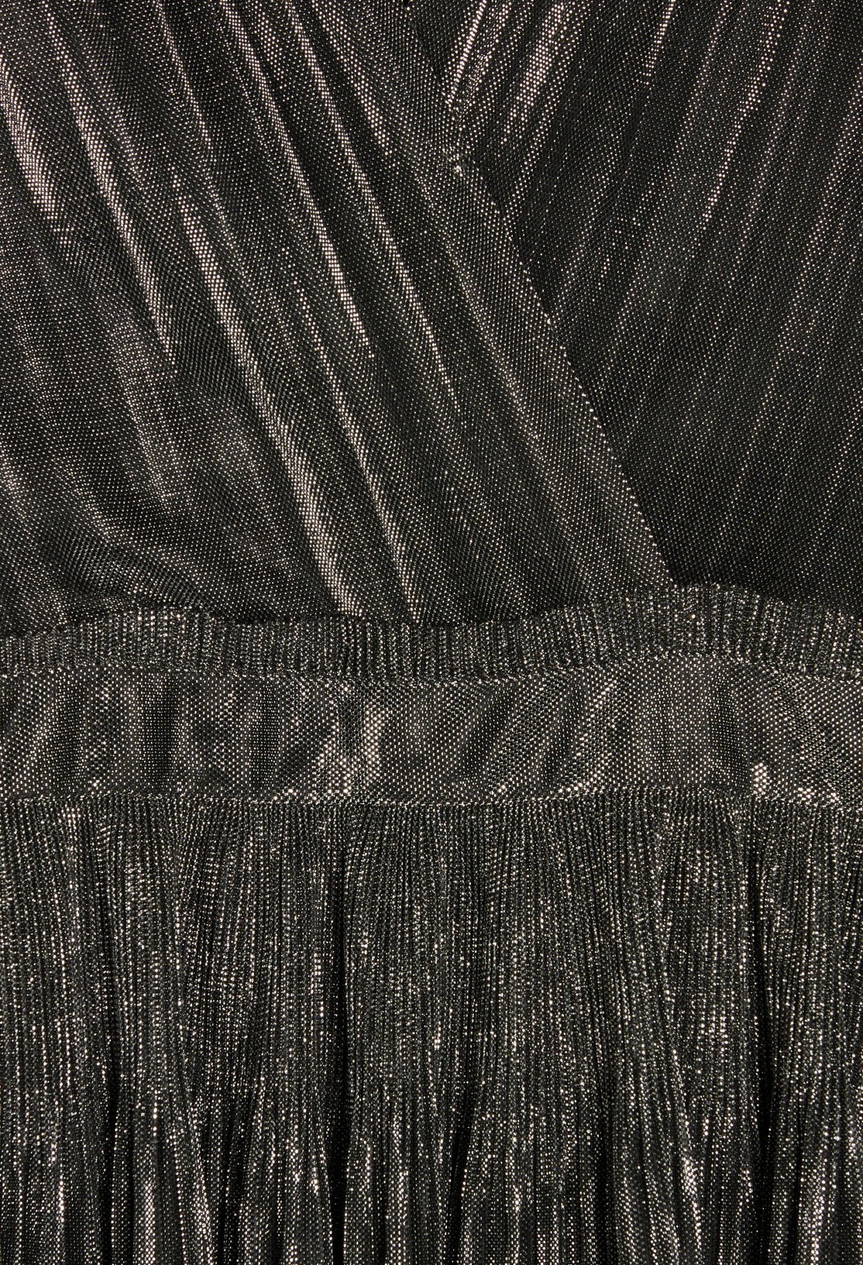 Robe argent courte &agrave; volants