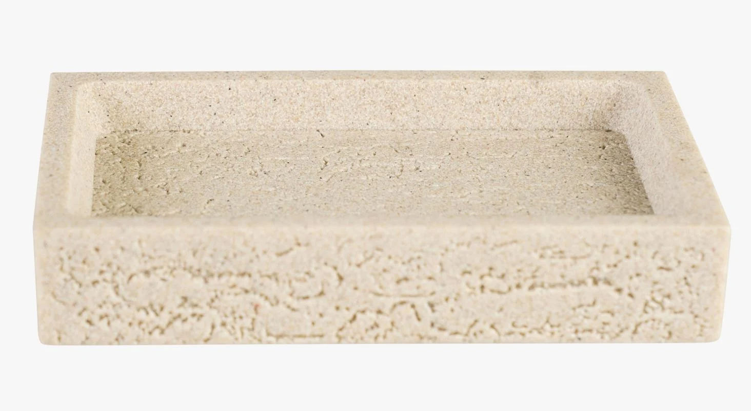 Såpeskål sand - 13,2x8,7x2,5 cm