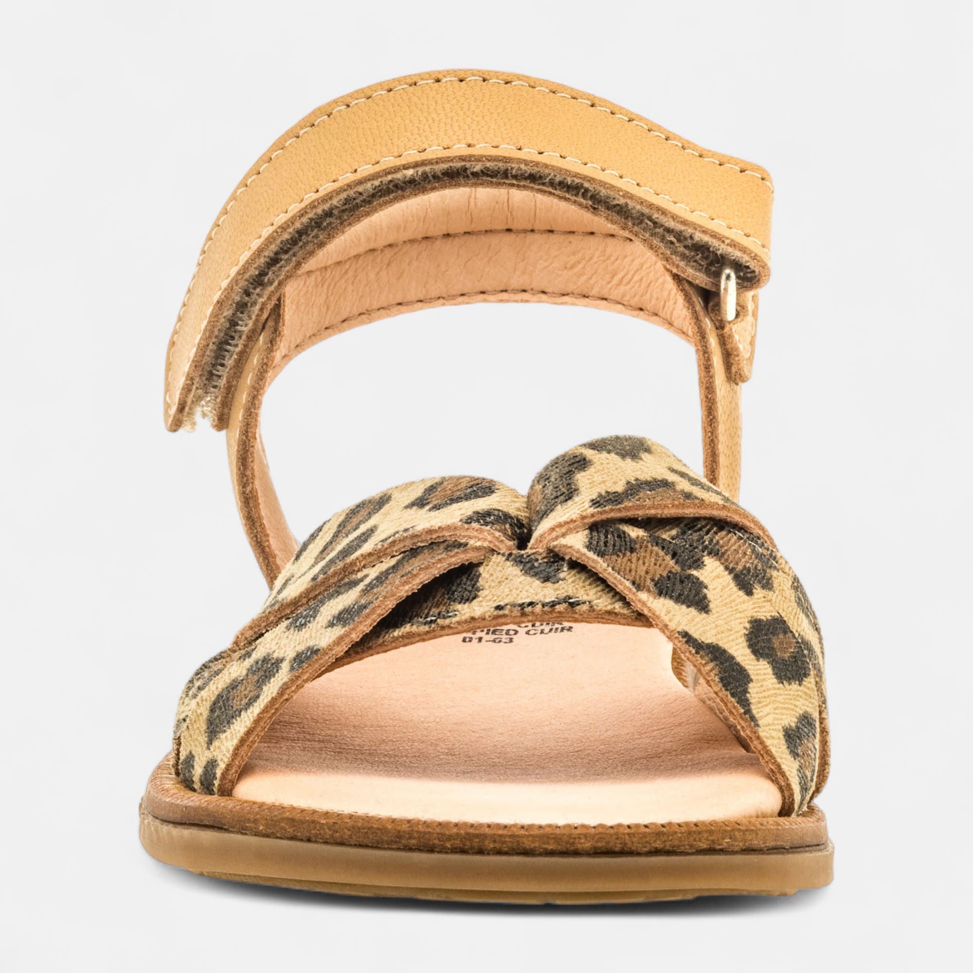 Nu-pieds Fille en cuir cognac
