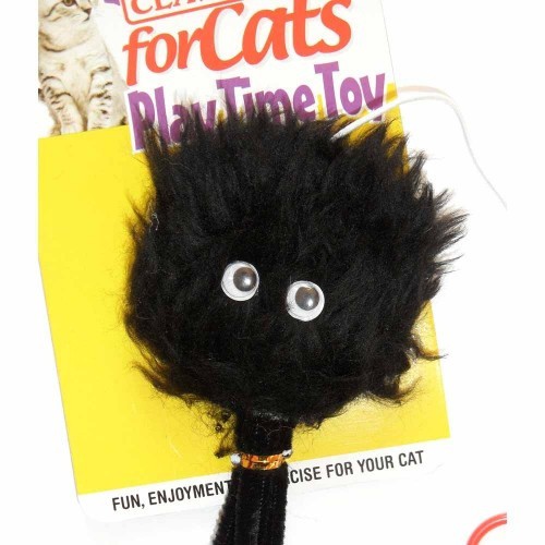 Aranha de brinquedo preta com erva-de-gato para gatos