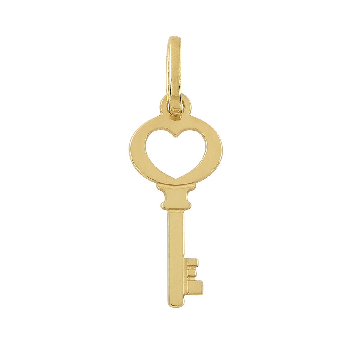 Pendentif clé avec coeur or 18 carats