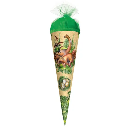 Roth Motiv-Schultüte, Veganosaurus, 22cm, rund, Tüllverschluss