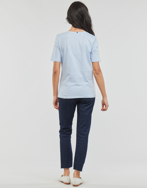 Tommy Hilfiger - REG MONOGRAM EMB C-NK SS - Bleu ciel
