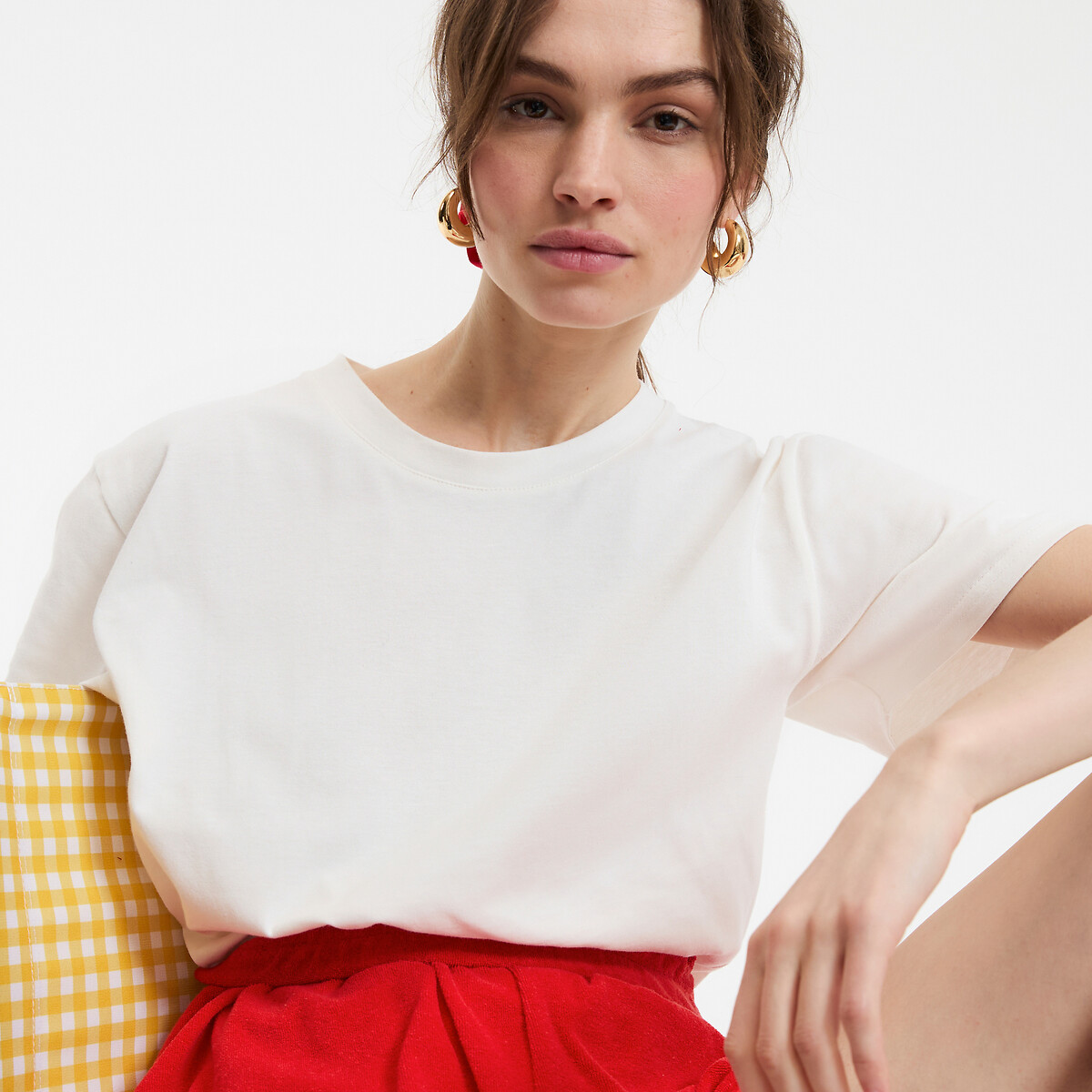 COLEÇÃO LA REDOUTE<br>Camiseta com gola redonda e mangas curtas