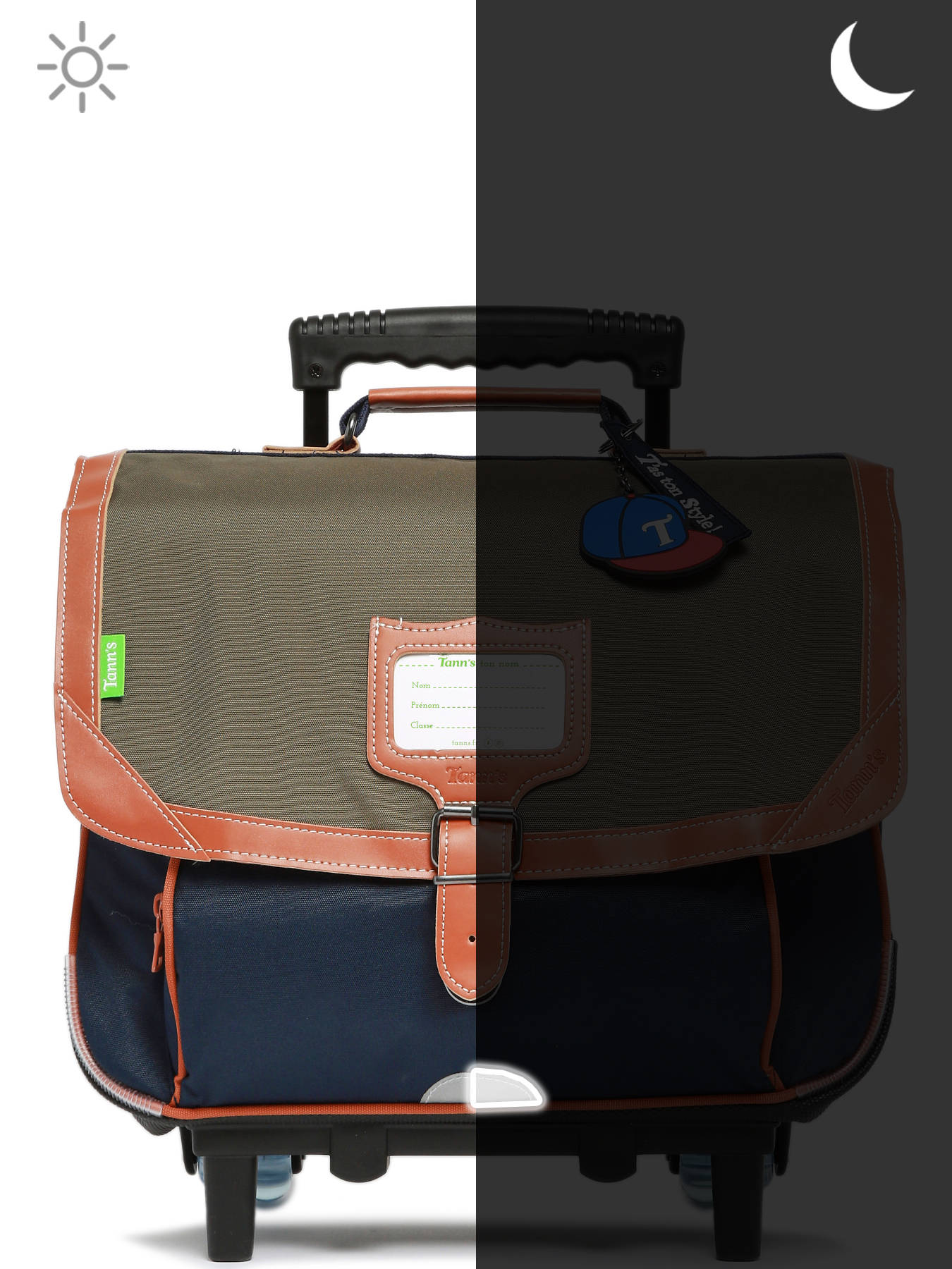 Cartable  roulettes 2 compartiments TANN'S