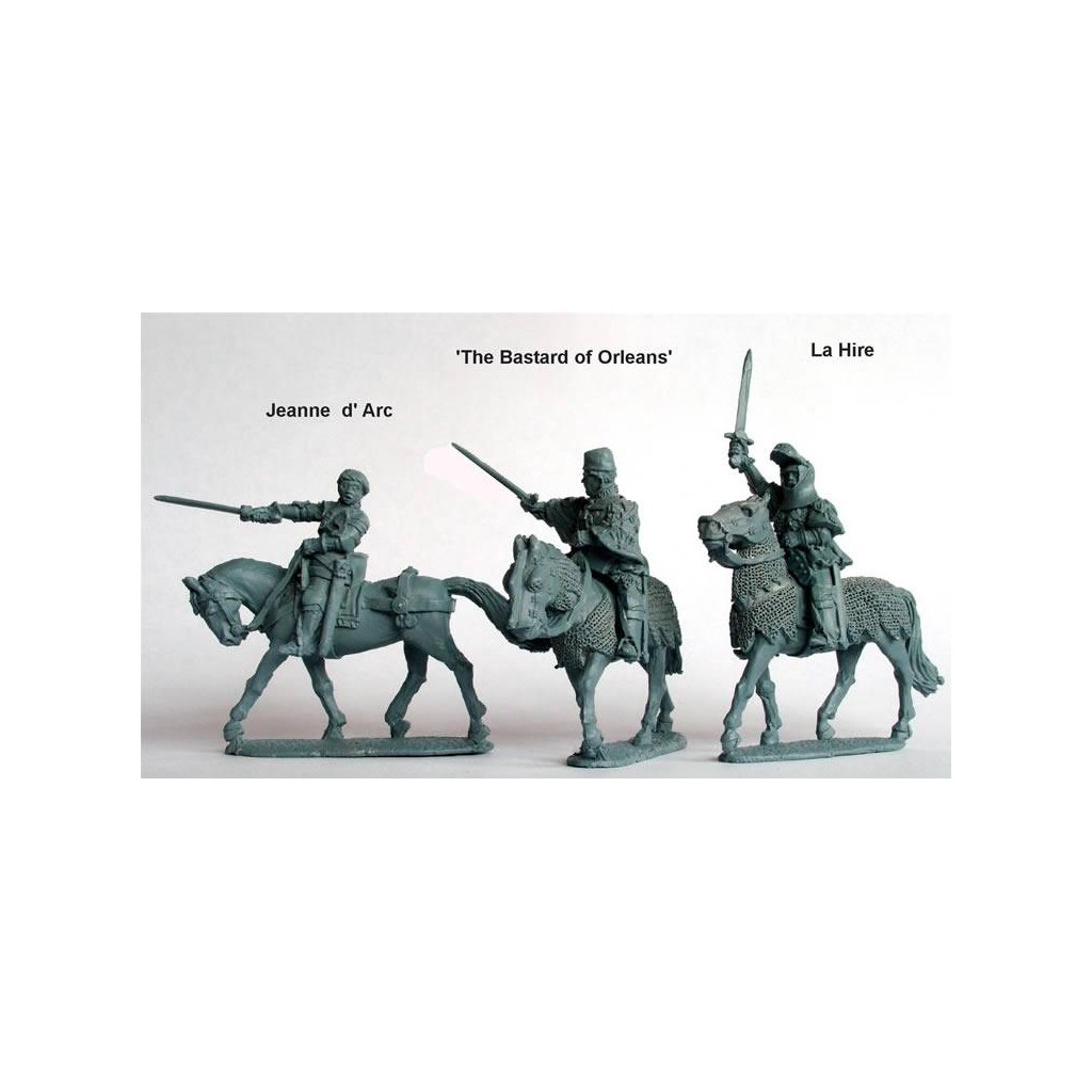 Jeanne d' Arc, La Hire, 'Bastard of Orleans' (all mounted)