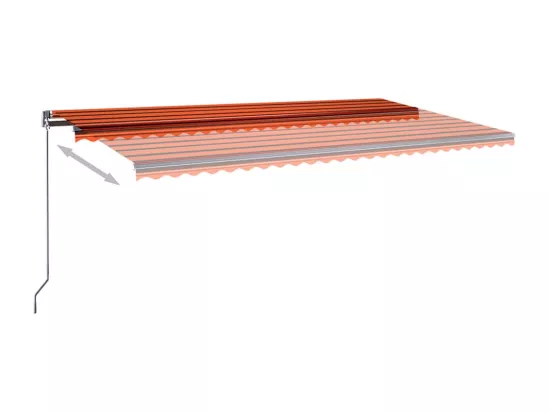 Auvent automatique capteur de vent LED 600x350 cm Orange marron