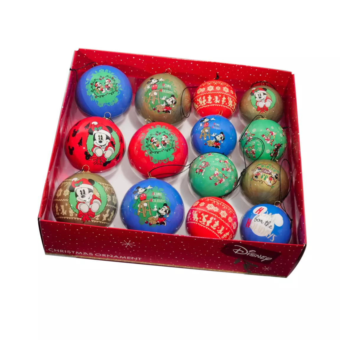 Coffret de 14 boules de Noël (D75 mm) Disney Mix Mickey Multicolore