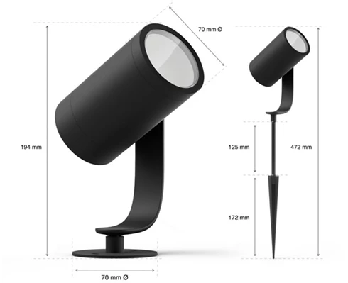 Philips Lily Hue base unit spike black 3x8W 24V