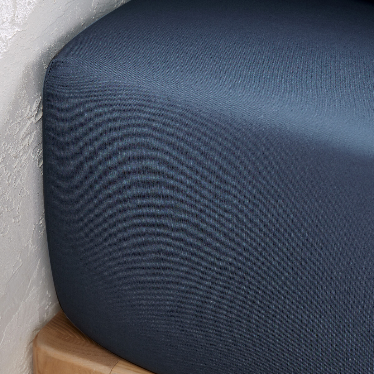LA REDOUTE INTERIEURS<br>Lençol de baixo liso em algodão lavado, dobra de 30 cm, Scenario