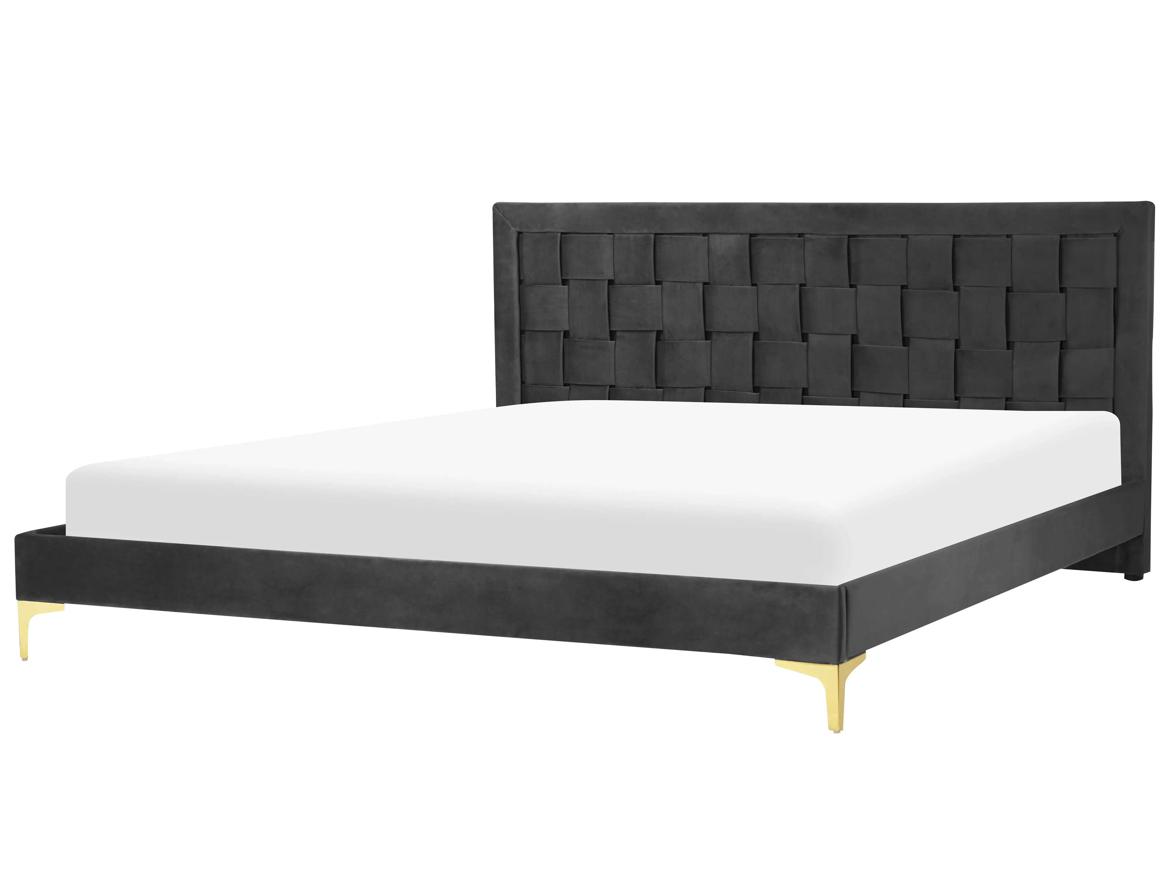 Bed Fluweel LIMOUX 180 x 200 cm Zwart