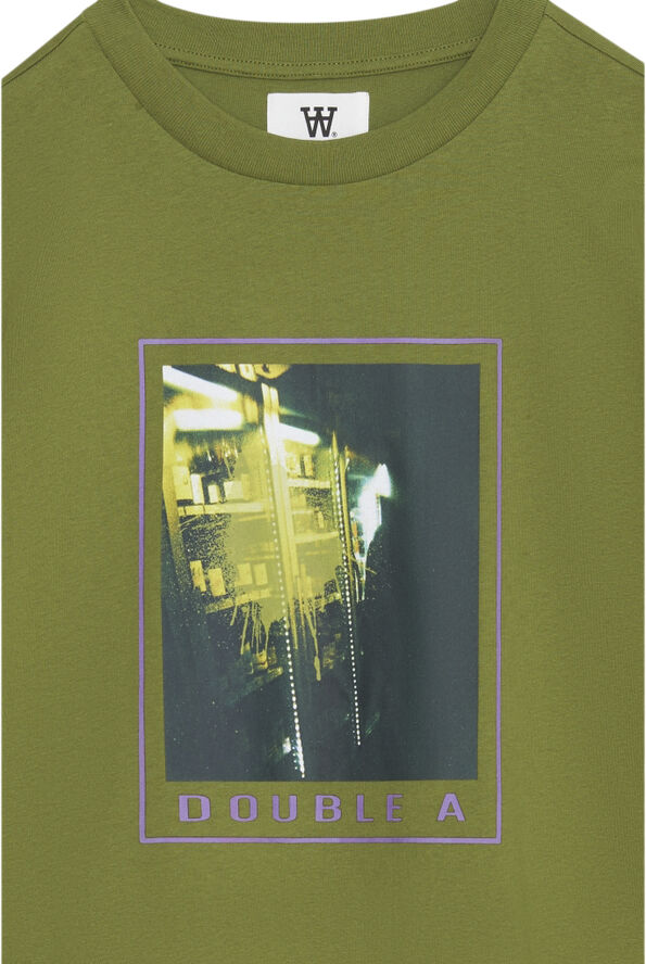 Wood Wood Asa Spray Paint T-shirt GOTS Fatique green