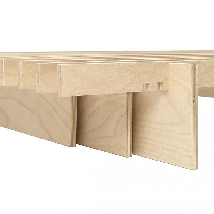 Tojo - Parallel Bett, 160 x 195 cm, Buche natur