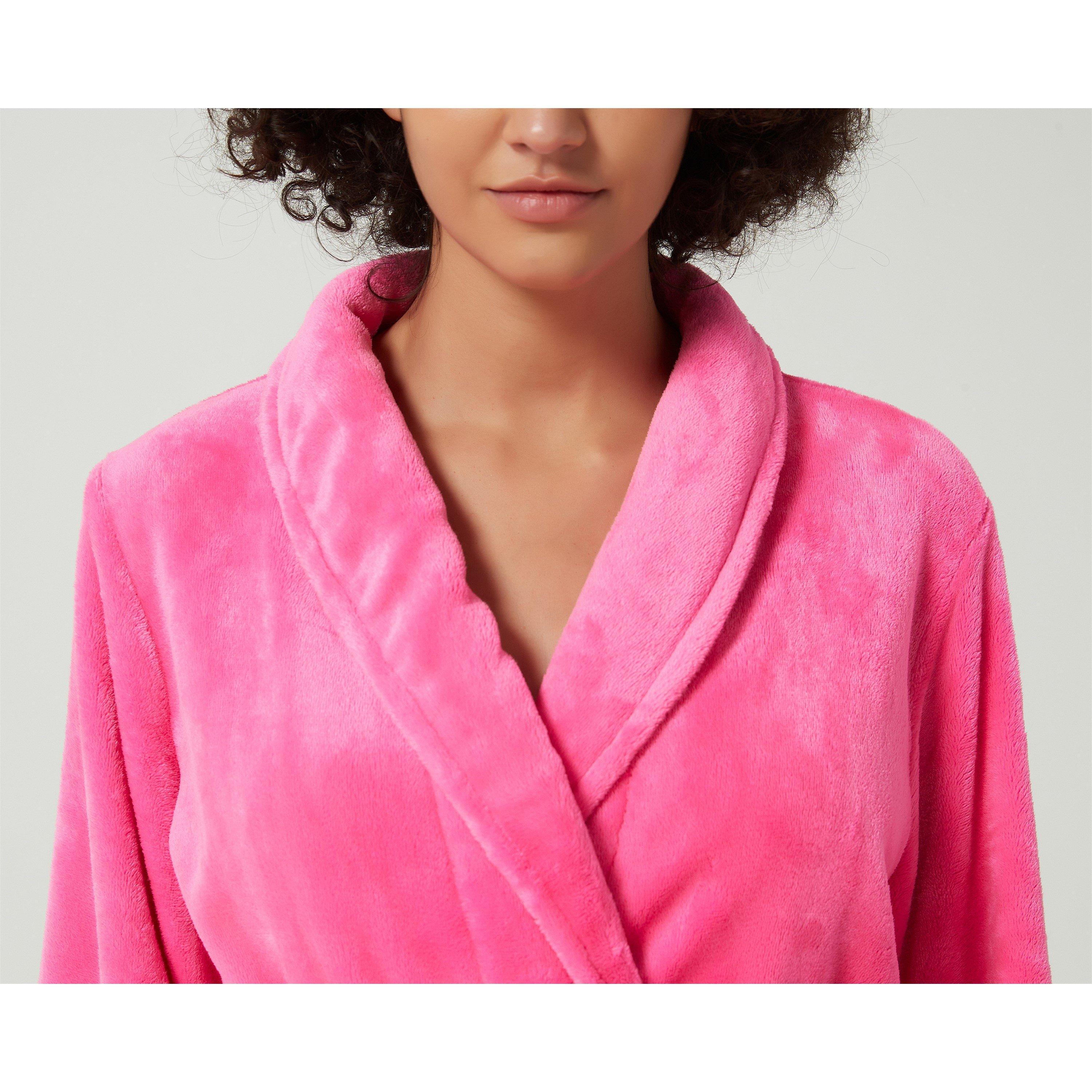 Linea Ladies Plain Fleece Dressing Gown