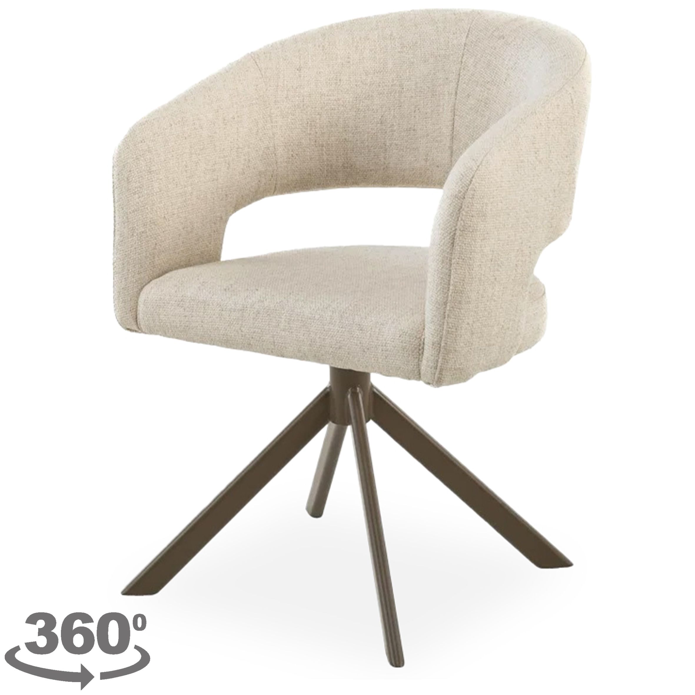 Eetkamerstoel Tyler Cream - bruin Ekoda B58 x D57 x H79 cm