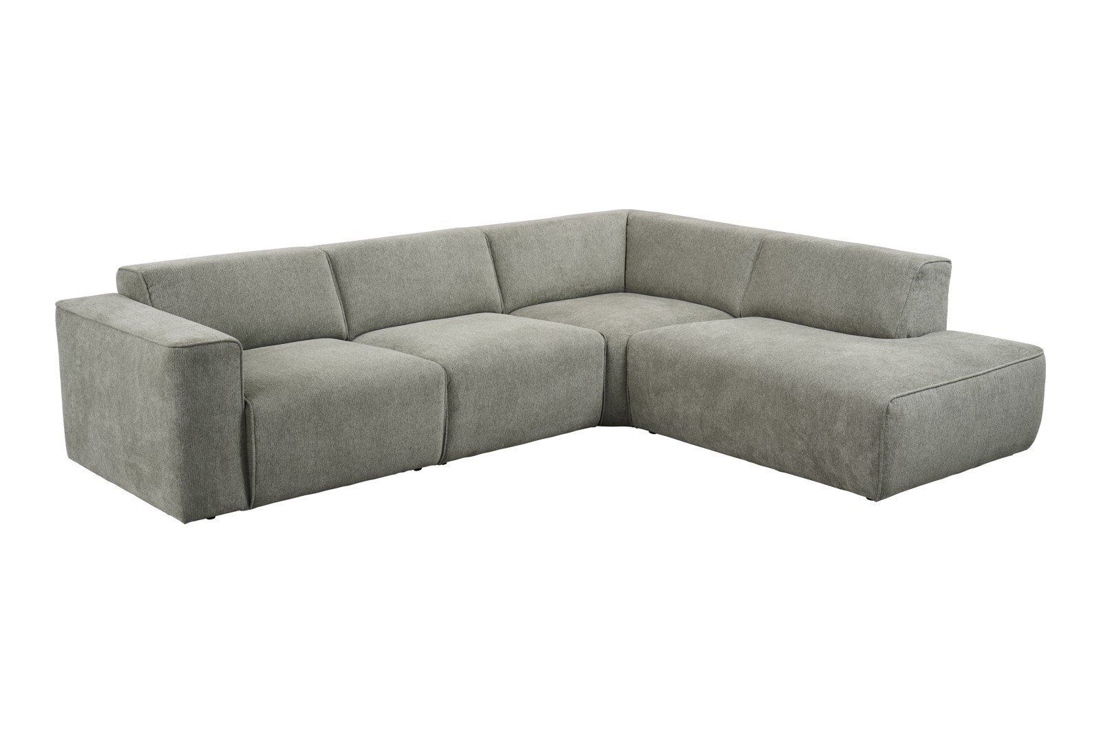 Enjoy hjørnesofa 2,5-seter åpen ende høyre i tekstil Mito 180 Light Grey med sorte ben