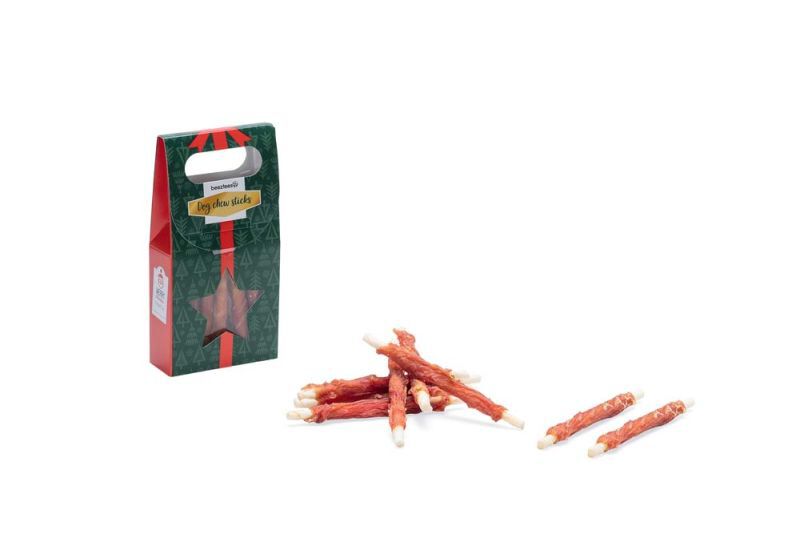 Beeztees Kerst kauwstaaf - Hondensnack - 8 Stuks - eend