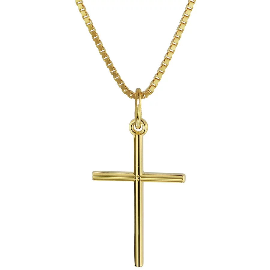 trendor Kreuz-Anhänger Gold 333 mit goldplattierter Halskette gold