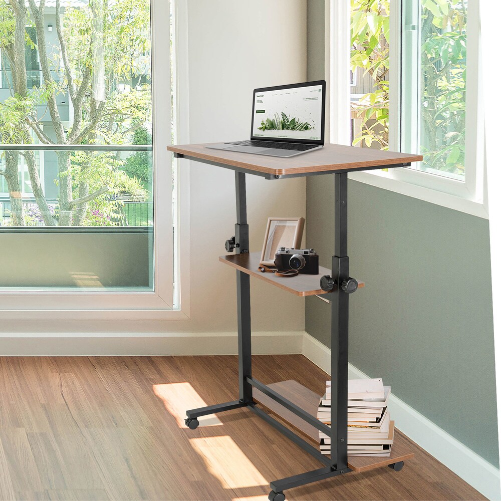 Stehschreibtisch WORKSTATION II Melaminharzbeschichtete Spanplatte, Gestell pulverbeschichteter Stahl hjh OFFICE