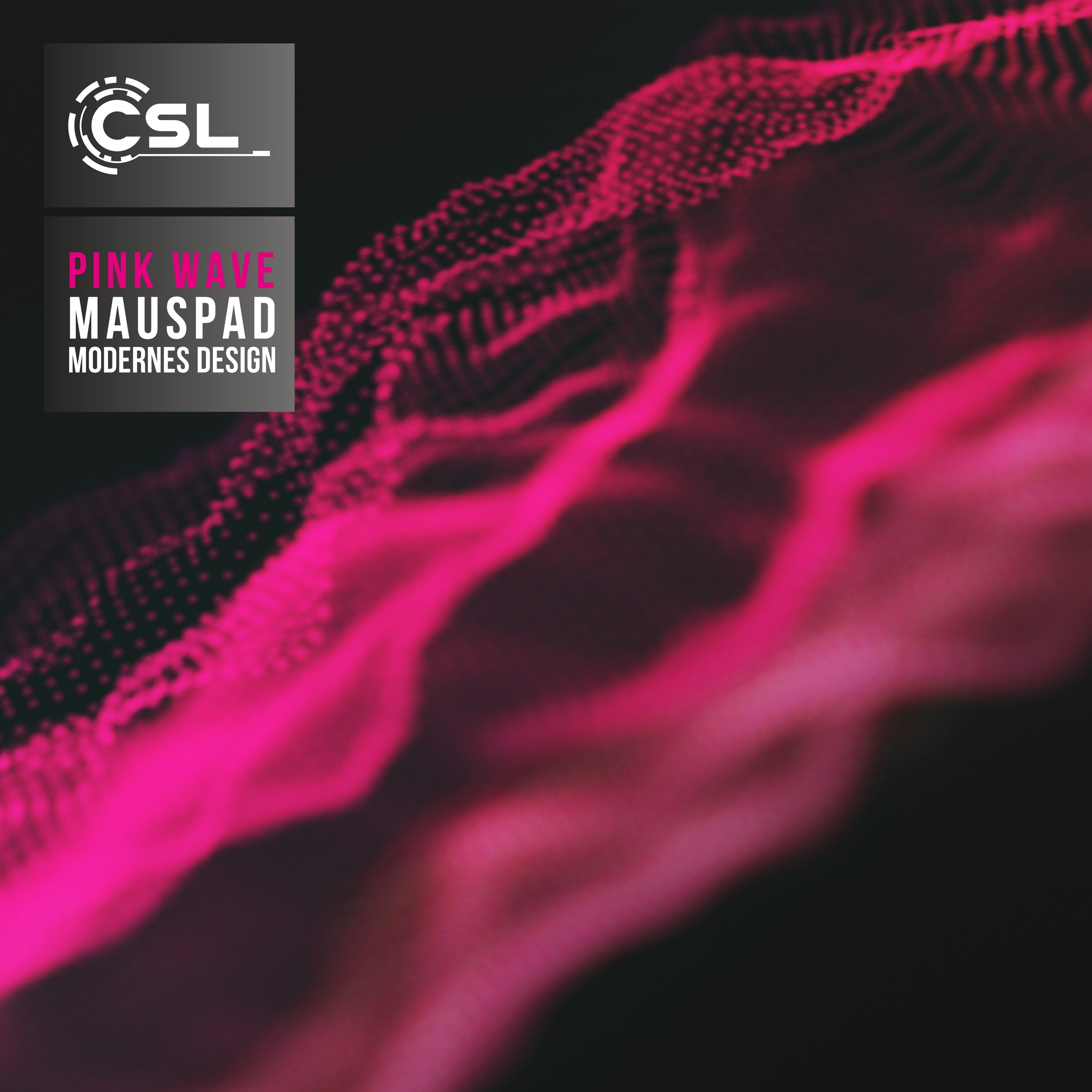 CSL Gaming Mauspad, XXL, Mousepad, 900 x 400 x 3 mm, Tischunterlage, abwaschbar, Pink Wave