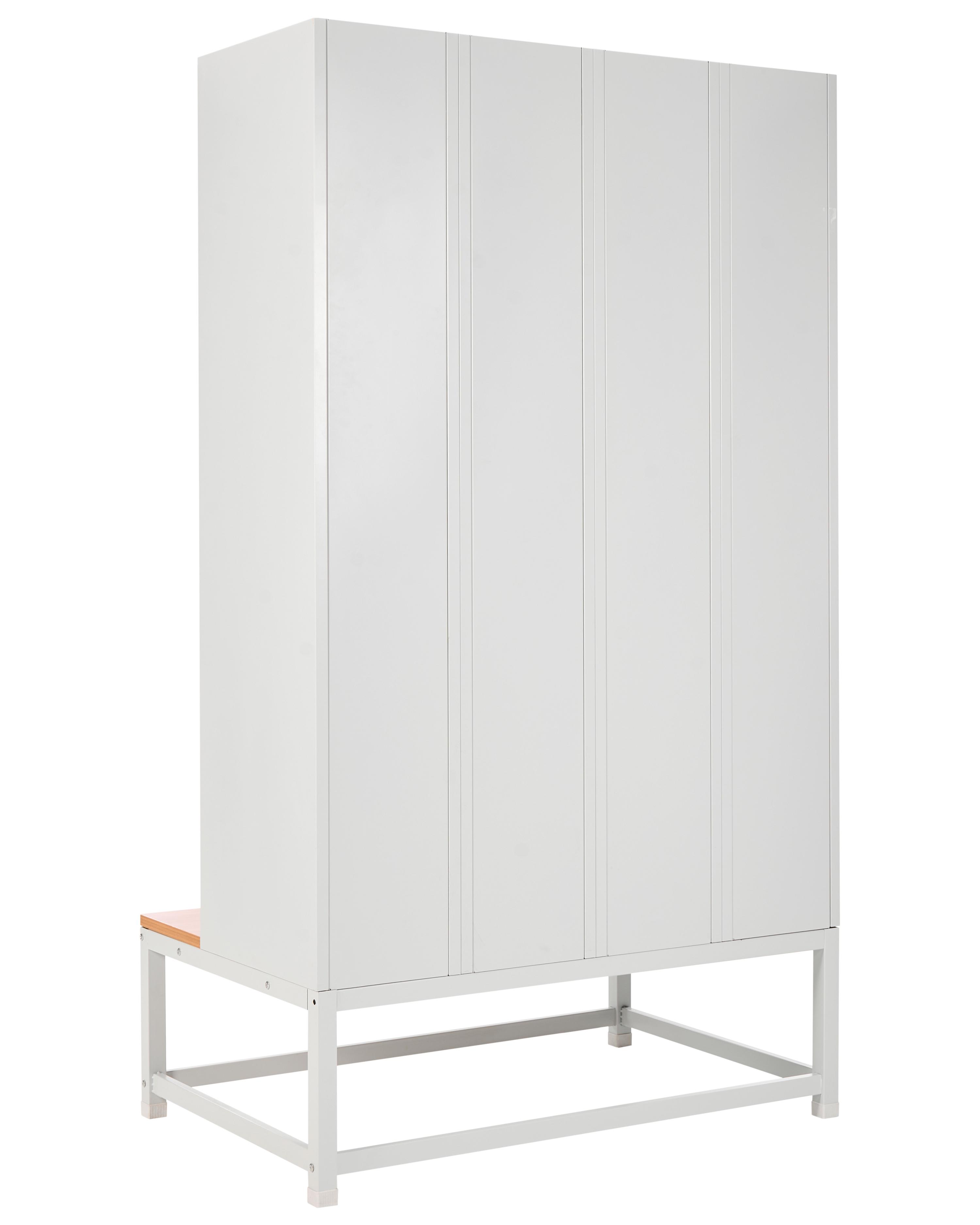 Locker met 4 deuren en bankje ATHLETE Metaal Grijs/wit