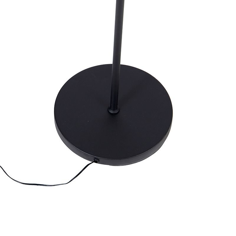 Vloerlamp zwart incl. LED met afstandsbediening - Bumu