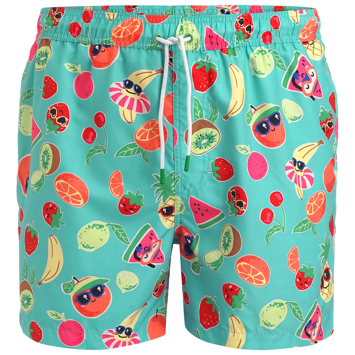 Famy Herren Badeshorts mit Allover-Print helltürkis