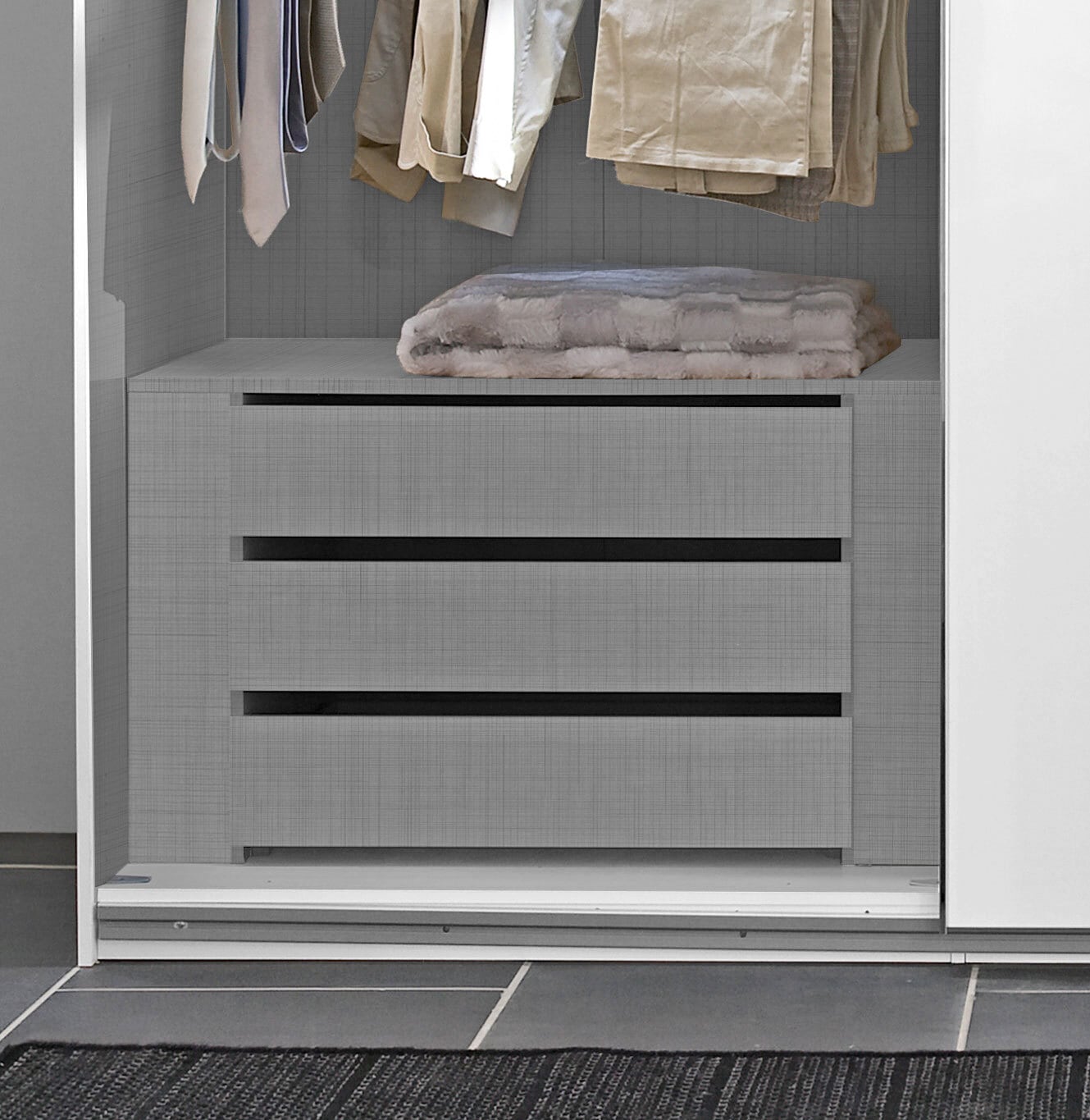Schubkasteneinsatz linegrey für Fachbreite 100 cm
