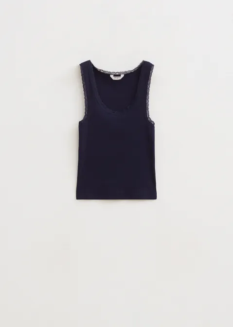 Singlet met kant blauw (BLW.D)