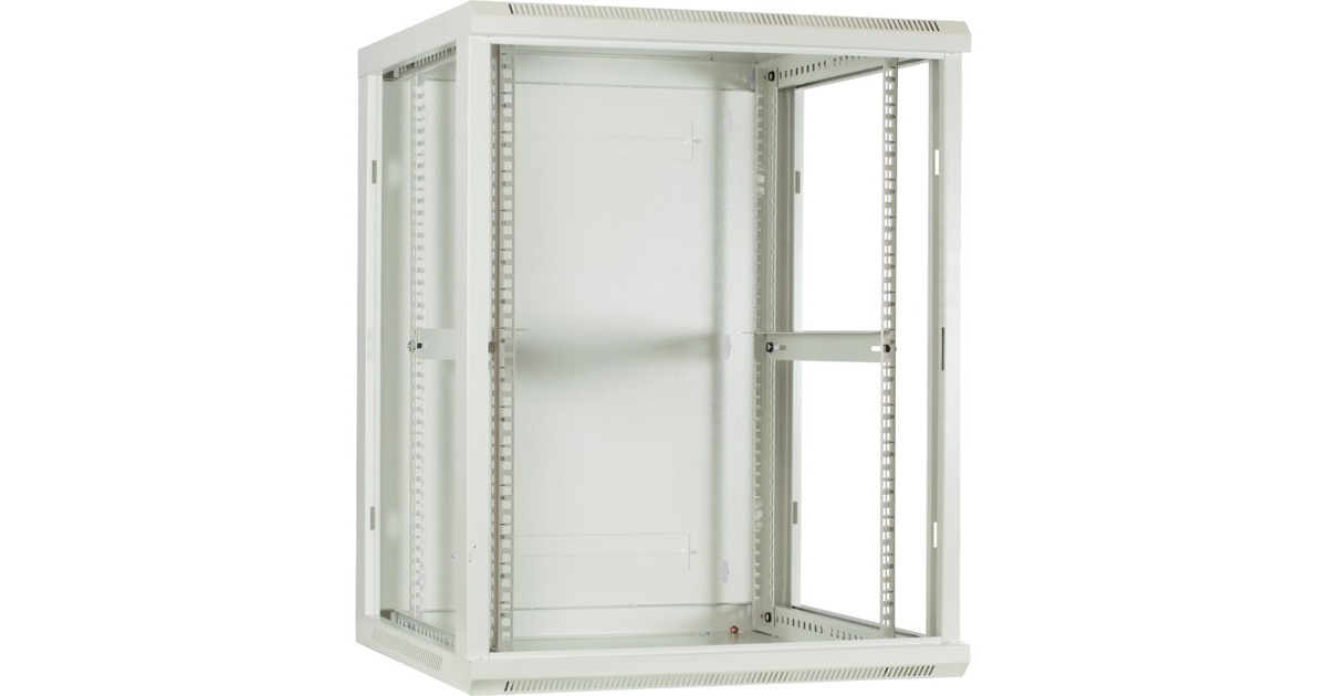 DSI15U witte wandkast met glazen deur - DS6615W server rack  (Wit, 600 x 600 x 770mm)