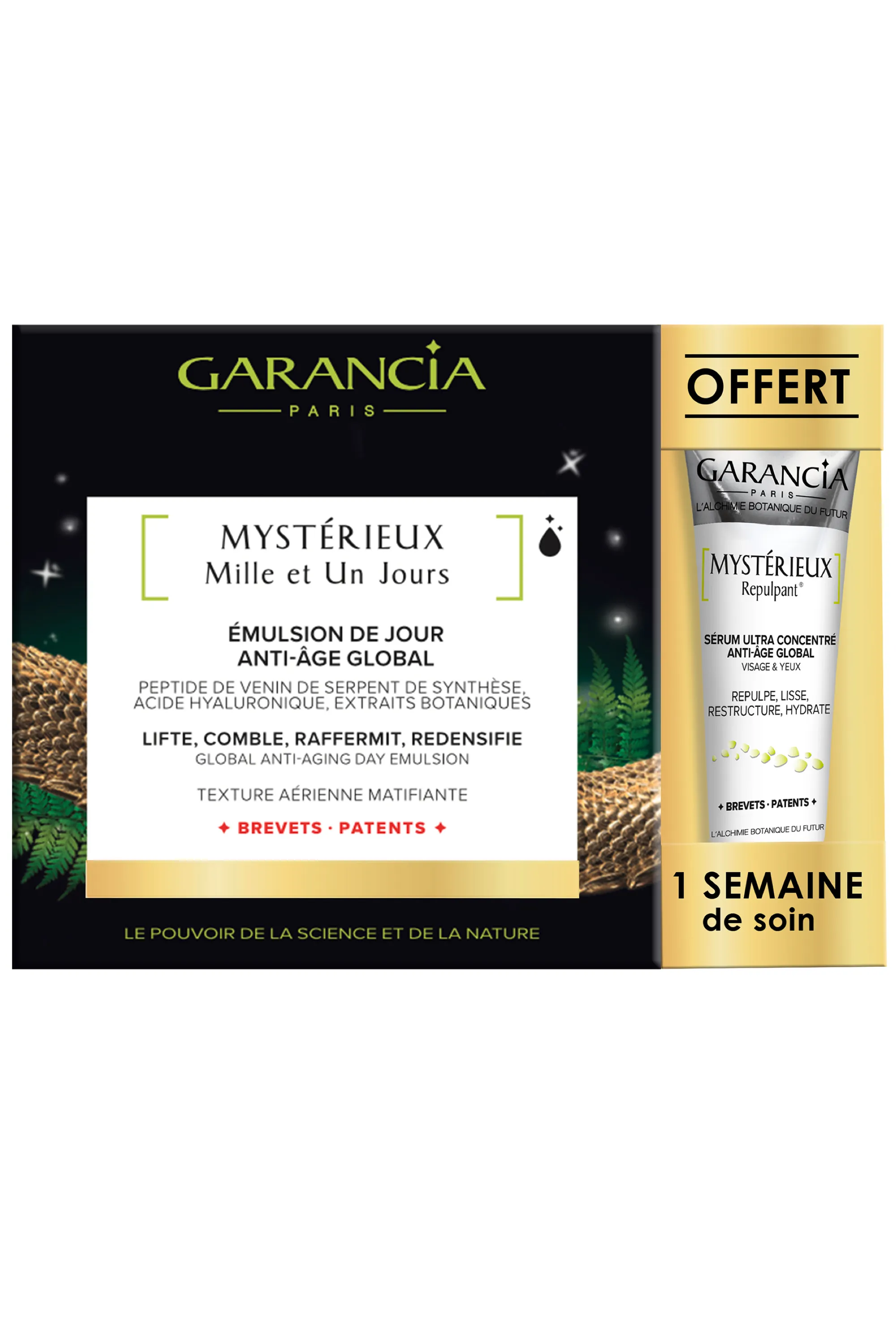 Garancia Coffret émulsion anti-âge peaux mixtes à grasses Mystérieux mille et un jours + sérum anti-âge format voyage offert-35 ml