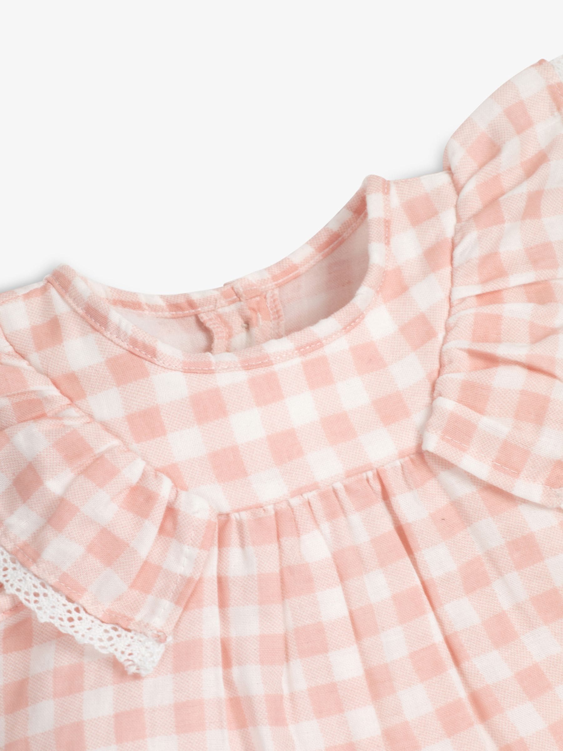 Roze - The Little Tailor Mousseline babyplaysuit van 100% katoen