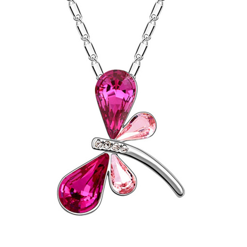 Pendentif Papillon orné de Cristal de Swarovski Element Rose